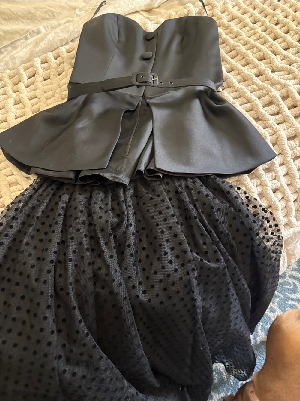 Black Polka Dot Tulle Circle Skirt